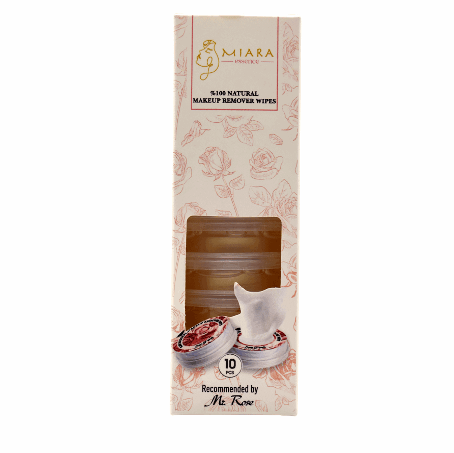 Package of Miara Essence Makeup Remover Wipes, a natural and convenient solution for makeup removal.