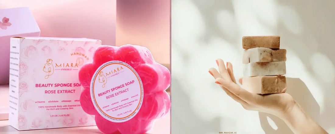 Natural Facial Soaps for Sensitive Skin in the UAE showcased in colorful designs and elegant packaging.