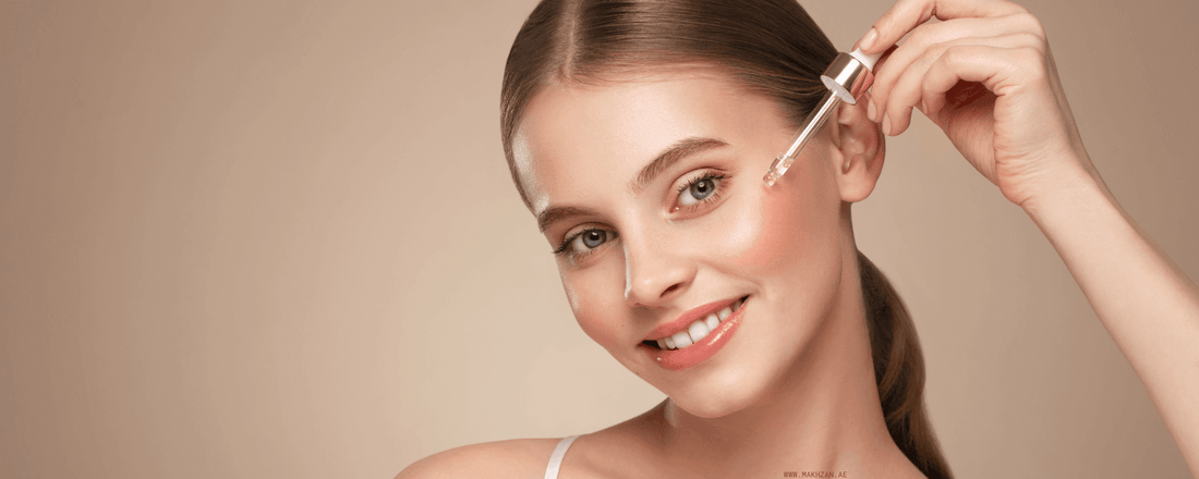 Lady applying natural serums for glowing skin