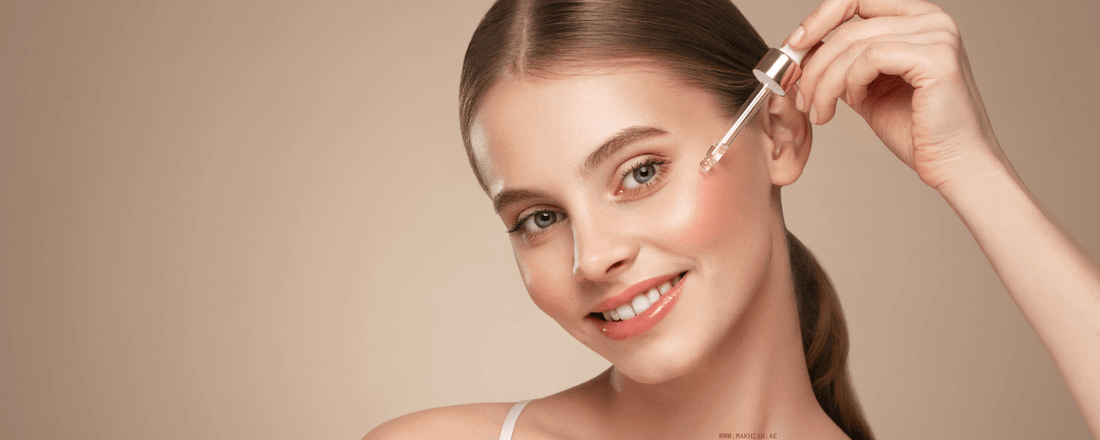 Lady applying natural serums for glowing skin