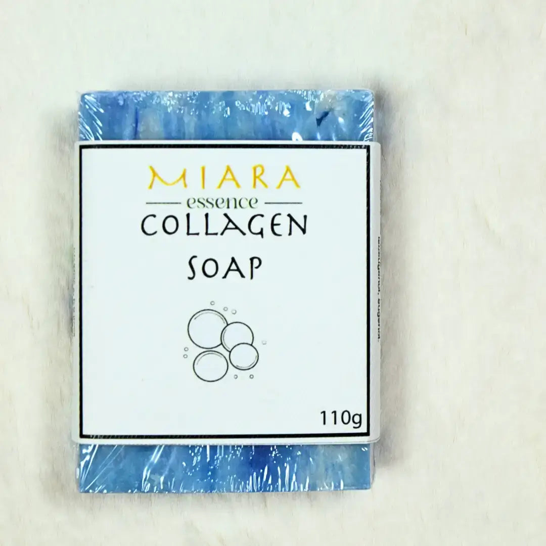 Collagen Natural Soap by Miara Essence, a rejuvenating skincare bar infused with hydrolyzed collagen.