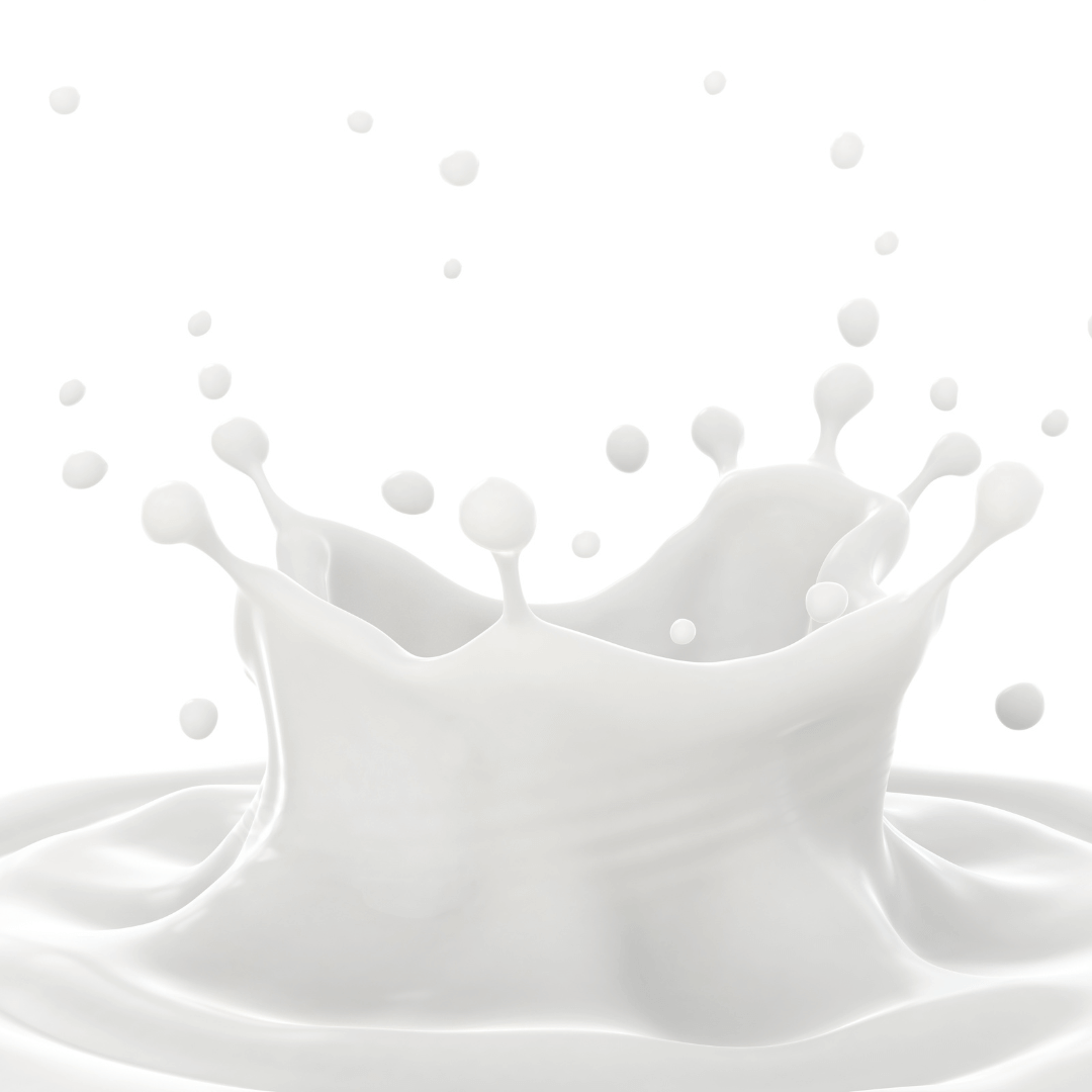 White milk splash on a white background for Gentle moisturizing soap with camel milk extract