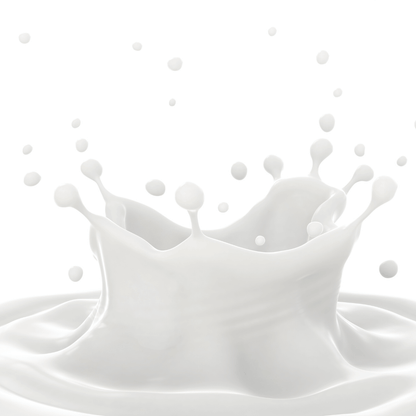 White milk splash on a white background for Gentle moisturizing soap with camel milk extract