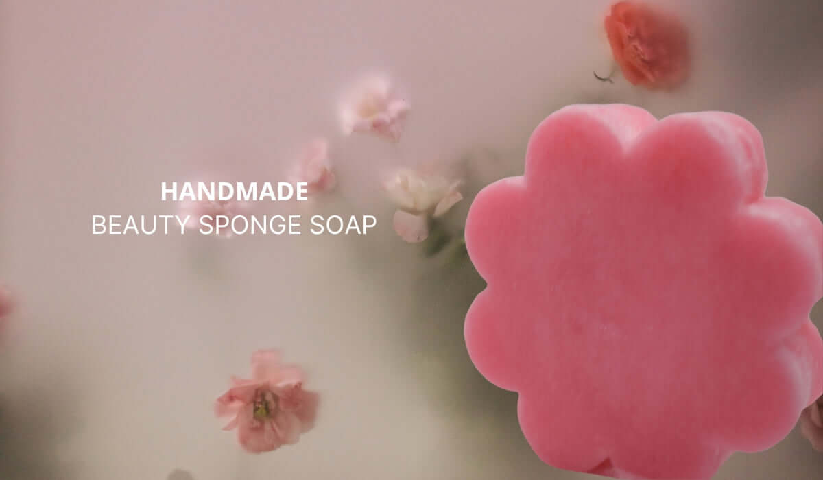 Clean Beauty sponge soap with Natural skincare Rose Extract 