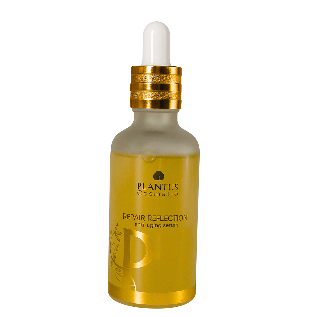 Plantus Cosmetics Repair Reflection anti-aging serum bottle on a white background
