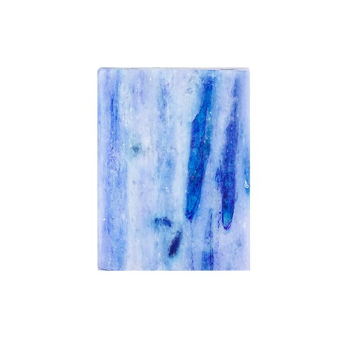 Blue and white marbled pattern on Collagen Natural Soap | Miara Essence Collagen Natural Soap on a white background