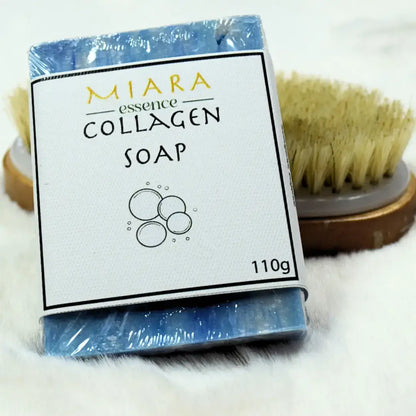 Collagen Natural Soap by Miara Essence, 110g, showcasing its revitalizing properties for skin care.