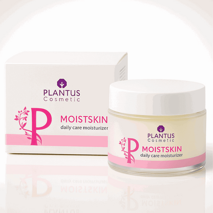 Plantus MoistSkin Daily Care Moisturizer in jar with box, a lightweight daily cream for intense hydration.