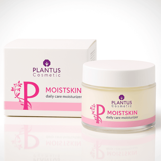 Plantus cosmetic moisturizer jar and box on a white background