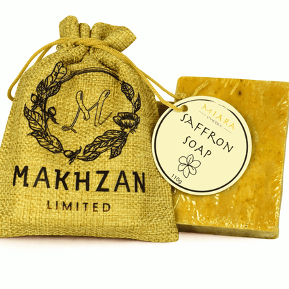 Saffron Soap UAE  Miara Essence Saffron Soap with packaging 