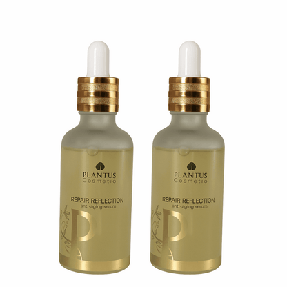 Plantus Repair Reflection Serum for fine lines - anti-aging skincare product in dropper bottles