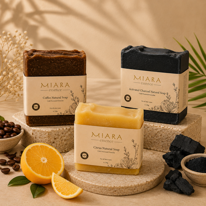 Wake Up Bundle: Coffee, Citrus, Activated Charcoal Natural Soap Set